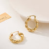 Wholesale Female Alloy Circle Earrings With Twisted Design And Geometric Pattern Electroplated