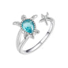 Wholesale Female Animal Geometric Copper Ring With Sapphire Zircon And Electroplating
