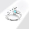 Wholesale Female Animal Geometric Copper Ring With Sapphire Zircon And Electroplating