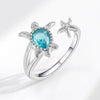 Wholesale Female Animal Geometric Copper Ring With Sapphire Zircon And Electroplating