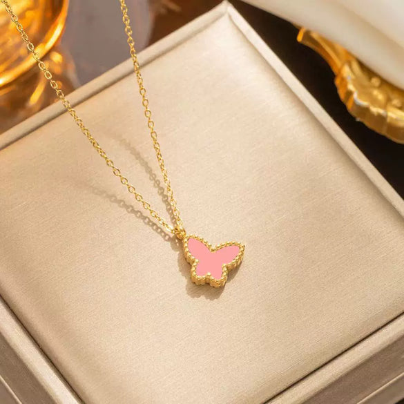 Wholesale Female Butterfly Design Titanium Steel Bracelet With Gold Inlaid For Fashion And Personality