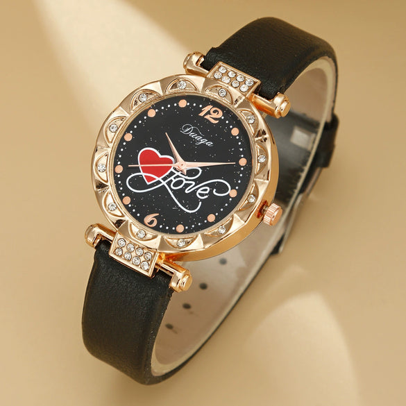 Wholesale Female Casual Retro Watch With Imitation Leather Strap Alloy Case Round Dial And Metal Buckle