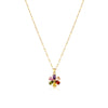 Wholesale Female Colored Diamond Flower Pendant Titanium Steel Necklace With Brass Pendant And Flower Pattern