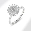 Wholesale Female Copper Electroplated Rotating Zircon Sunflower Geometric Ring For Decompression And Antianxiety