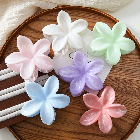 Wholesale Female Headwear 6Piece Combination Set With Marble Grain And Frangipani Baking Paint Technology