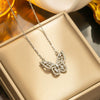 Wholesale Female Hollow Three Dimensional Butterfly Titanium Steel Necklace With Micro Inlaid Zircon And Gold Inlaid And 533 Vacuum Electroplating In Furnace