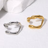 Wholesale Female Irregular Stainless Steel Open Ring With Geometric Pattern And Electroplating Treatment In Ins Style