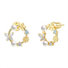 Wholesale Female Jewelry Copper Flower And Butterfly Earrings With Electroplating