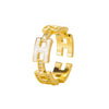Wholesale Female Loose Ring In Light Luxury Style Copper Material Inlaid Zircon With Letters Numbers Text Pattern Enamel Craft