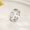 Wholesale Female Loose Ring In Light Luxury Style Copper Material Inlaid Zircon With Letters Numbers Text Pattern Enamel Craft