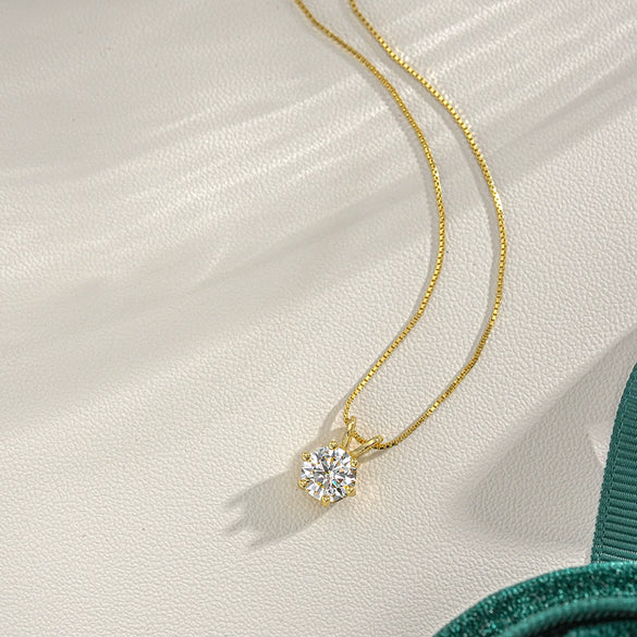 Wholesale Female Necklace Moissanite S925 Sterling Silver Geometric Light Luxury Style