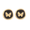 Wholesale Female Retro Butterfly Ear Studs In Medieval Style With Dripping Oil Process And Stainless Steel Material