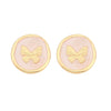 Wholesale Female Retro Butterfly Ear Studs In Medieval Style With Dripping Oil Process And Stainless Steel Material
