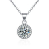 Wholesale Female Simulation Mo Diamond Necklace With Copper Round Pendant Full Drill And Geometric Styling