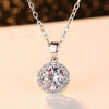 Wholesale Female Simulation Mo Diamond Necklace With Copper Round Pendant Full Drill And Geometric Styling