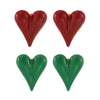 Wholesale Female Stainless Steel Heart Earrings With Glazed Peach Design Pvd Electroplating
