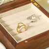 Wholesale Female Stainless Steel Ring With Geometric Pattern 18K Gold Non Fading Electroplated Niche And Personalized