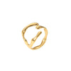 Wholesale Female Stainless Steel Ring With Geometric Pattern 18K Gold Non Fading Electroplated Niche And Personalized