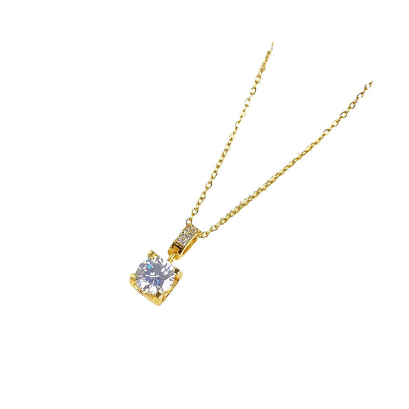 Wholesale Female Sweet Geometric Copper And Titanium Steel Necklace With Real Gold Plating And Enhanced Color Retention
