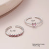 Wholesale Female Sweet Love Open Ring Two Piece Set In Alloy With Heart Shape And Electroplating