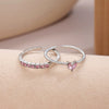 Wholesale Female Sweet Love Open Ring Two Piece Set In Alloy With Heart Shape And Electroplating