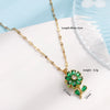 Wholesale Female Titanium Steel And Copper Ochain Necklace With Microinlaid Zircon Rotating Flower Pendant Light Luxury Style Electroplating Treatment