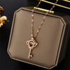Wholesale Female Titanium Steel Clover Pendant Necklace With Geometric Pattern And Electroplating Treatment Twist Chain