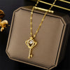 Wholesale Female Titanium Steel Clover Pendant Necklace With Geometric Pattern And Electroplating Treatment Twist Chain