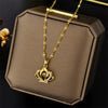 Wholesale Female Titanium Steel Clover Pendant Necklace With Geometric Pattern And Electroplating Treatment Twist Chain