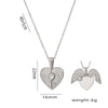 Wholesale Female Titanium Steel Heart Shaped Opening And Closing Necklace With Heart Shaped Pendant And Typing Diamond Treated Clavicle O Chain Jewelry