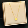 Wholesale Female Titanium Steel Love Heart Pendant Necklace With 18K Gold Electroplated Ball Chain And Niche Design Sense