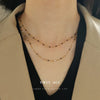 Wholesale Female Titanium Steel Necklace With Black And White Drop Glue And Geometric Pattern Copper Chain