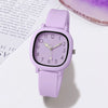 Wholesale Female Watch Alloy Case Silicone Strap Square Dial Retro Preppy Style Casual