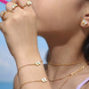 Wholesale Ferris Wheel Colorful Oil Dripping Bow Kids Jewelry Set Stainless Steel Enamel Glaze Geometric Electroplating