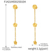 Wholesale Ferris Wheel Flower Clavicle Chain Earrings Set Elegant Fashion Jewelry Electroplated Stainless Steel