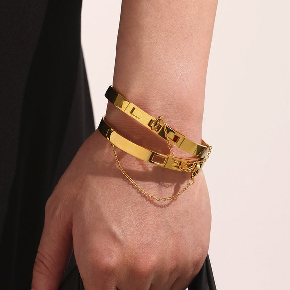 Wholesale Ferris Wheel Geometric Fashion Jewelry Chain Tassel Buckle Bracelet Stainless Steel Electroplated Couple Bracelet