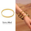 Wholesale Ferris Wheel Geometric Fashion Stainless Steel Electroplated 8K Real Gold Colorpreserving Inlaid Diamond Bracelet For Women