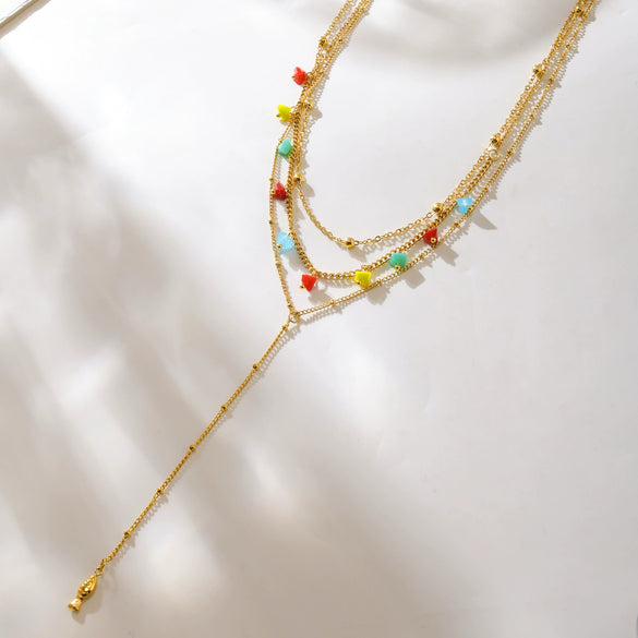 Wholesale Ferris Wheel Geometric Minimalist Electroplated Titanium Steel Necklace Unisex