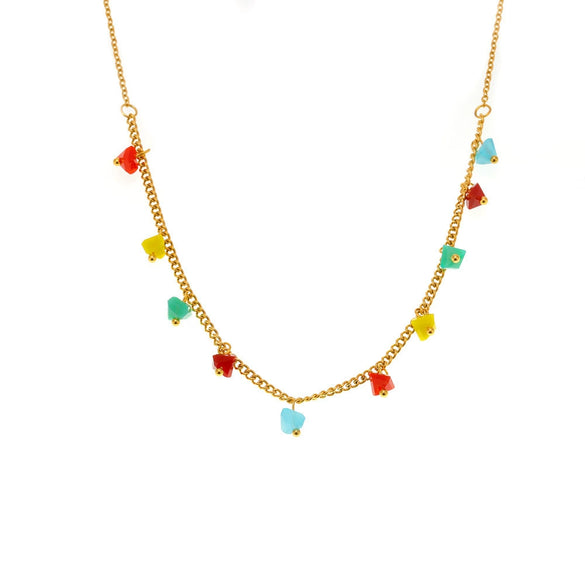 Wholesale Ferris Wheel Geometric Minimalist Electroplated Titanium Steel Necklace Unisex