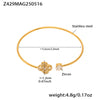 Wholesale Ferris Wheel Geometric Stainless Steel And Zircon Electroplated Elastic Open Bracelet For Women