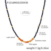 Wholesale Ferris Wheel Geometric Stainless Steel Lapis Lazuli Agate Beaded Electroplated Necklace For Women