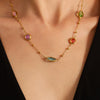 Wholesale Ferris Wheel Geometric Zircon Stainless Steel And Titanium Steel Electroplated Necklace For Ladies