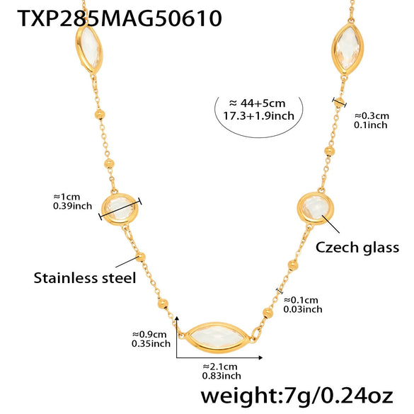Wholesale Ferris Wheel Geometric Zircon Stainless Steel And Titanium Steel Electroplated Necklace For Ladies