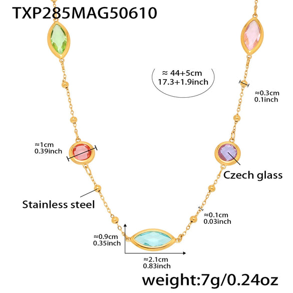 Wholesale Ferris Wheel Geometric Zircon Stainless Steel And Titanium Steel Electroplated Necklace For Ladies