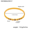 Wholesale Ferris Wheel Great Wall Grain Diamondencrusted Flash Buckle Bracelet Stainless Steel Zircon 18K Gold Plated Fashion Geometric Jewelry
