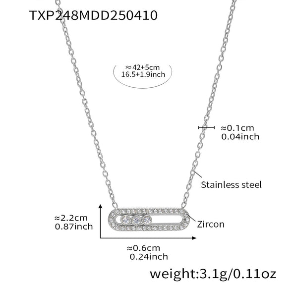 Wholesale Ferris Wheel Jewelry Set For Women And Men Stainless Steel And Titanium Steel Cnc Inlaid Zircon Three Diamond Necklace And Ring Electroplated