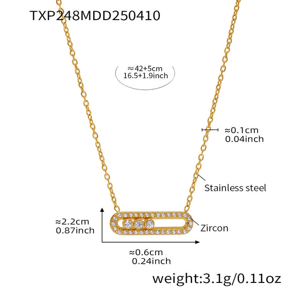 Wholesale Ferris Wheel Jewelry Set For Women And Men Stainless Steel And Titanium Steel Cnc Inlaid Zircon Three Diamond Necklace And Ring Electroplated