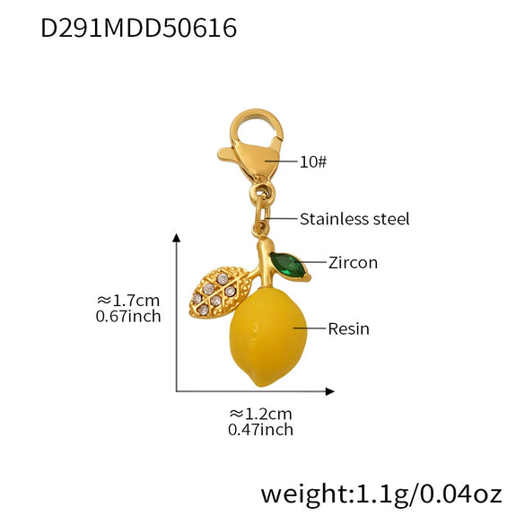 Wholesale Ferris Wheel Lemon Geometric Pendant Stainless Steel And Titanium Steel Electroplated Necklace And Jewelry Set For Women