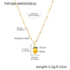 Wholesale Ferris Wheel Lemon Geometric Pendant Stainless Steel And Titanium Steel Electroplated Necklace And Jewelry Set For Women