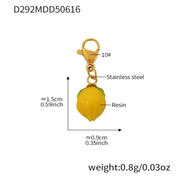 Wholesale Ferris Wheel Lemon Geometric Pendant Stainless Steel And Titanium Steel Electroplated Necklace And Jewelry Set For Women